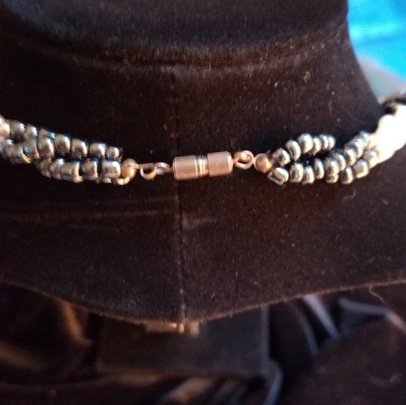 Entwined Pearl, Black & Gold Beaded Necklace VGUC - Picture 6 of 6